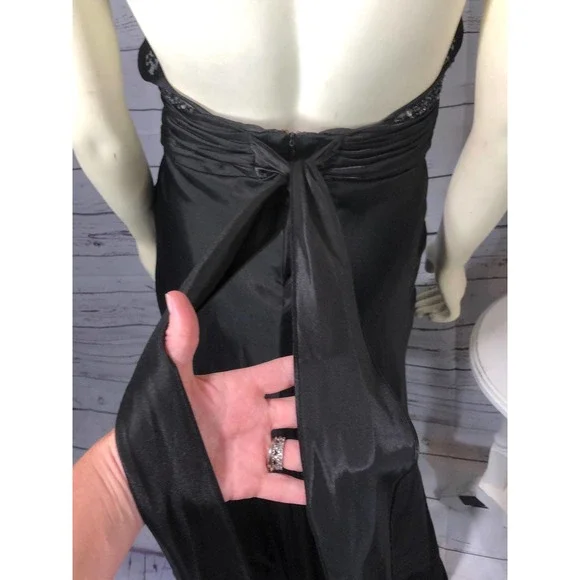 NIGHTWAY black prom dress with low crisscross back - Picture 9 of 12